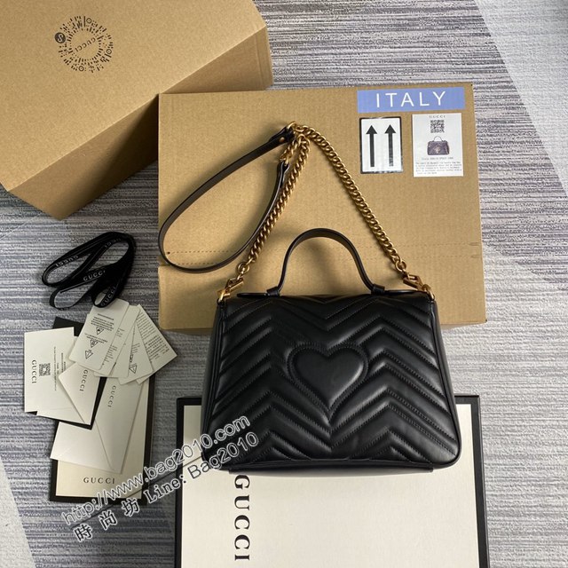 Gucci新款包包 古馳進口原廠皮Marmont郵差包系列 Gucci手提肩背女包 498110  ydg3125